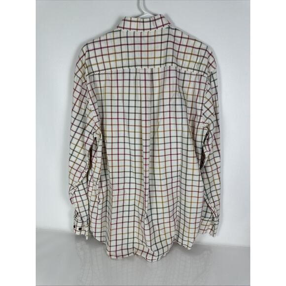 Alan Flusser Multicolor Plaid Long Sleeve Button Up Size XL - Picture 3 of 8